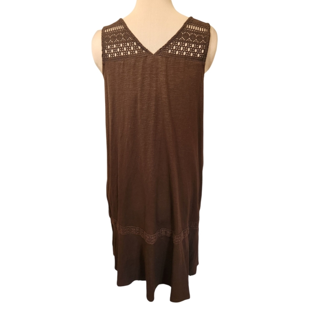 J. JILL Kona Brown Crocheted Lace Shift Dress - Size L - Picture 10 of 15